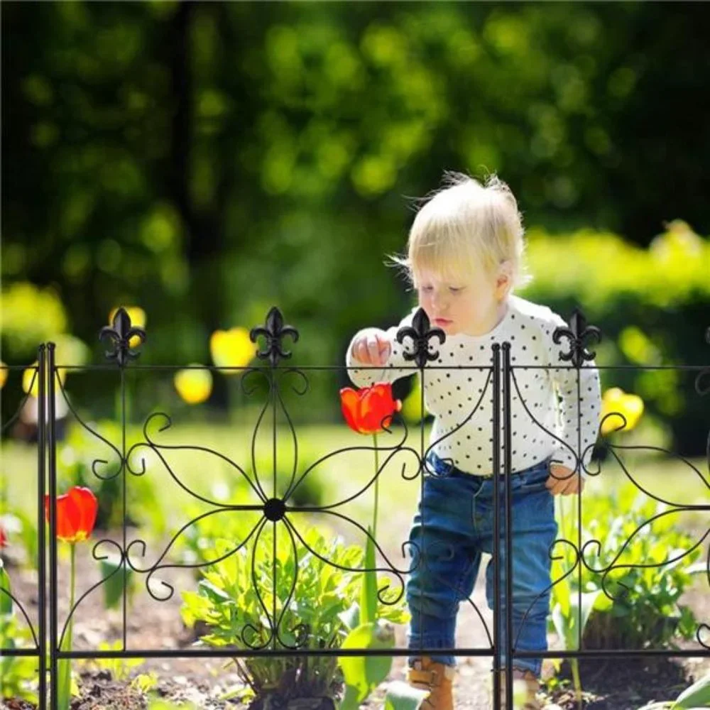 Garden Fence Animal Barrier Decorative Border Fencing 24.2 in x 10ft, 5 Pieces